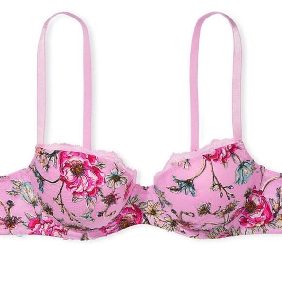 Victoria’s Secret DREAM ANGELS Lightly Lined Floral Embroidery Demi Bra 38D - Picture 1 of 3
